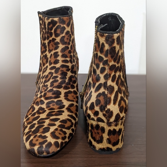 Ann Taylor: ankle bootie, leopard print - Picture 1 of 7